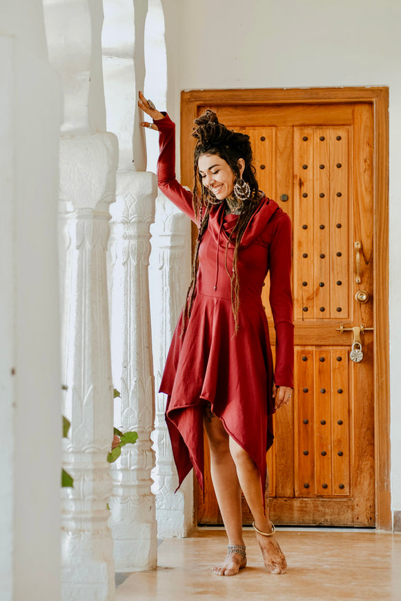 Elven Pixie Dress Marroon Rood