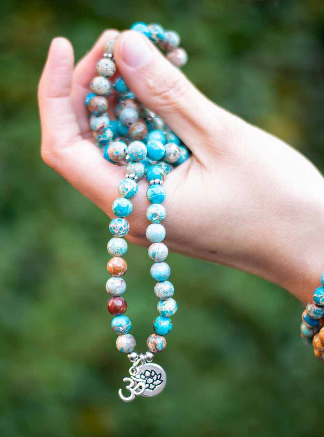 Jasper Buddha Lotus mala