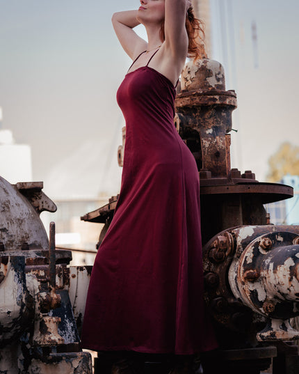 Vivien Strapless Dress Marroonrood