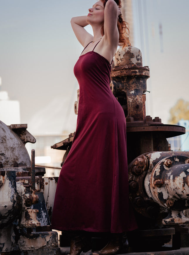 Vivien Strapless Dress Marroonrood