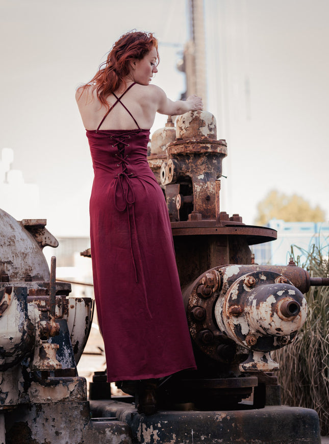 Vivien Strapless Dress Marroonrood