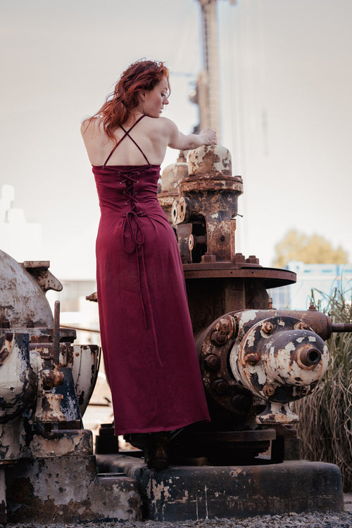 Vivien Strapless Dress Marroonrood