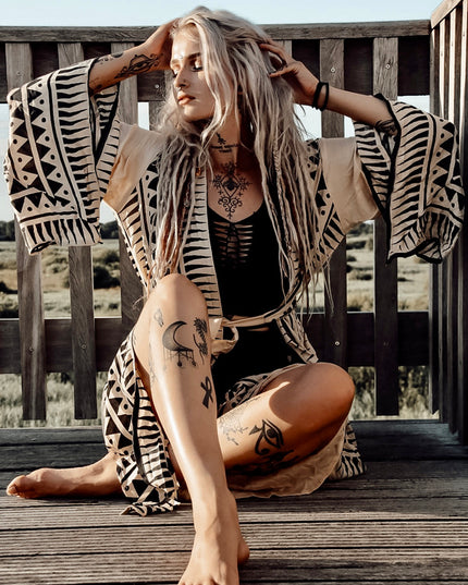 Kimono Jurk Zahara gebroken wit