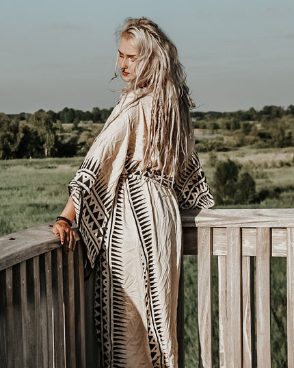 Kimono Jurk Zahara gebroken wit
