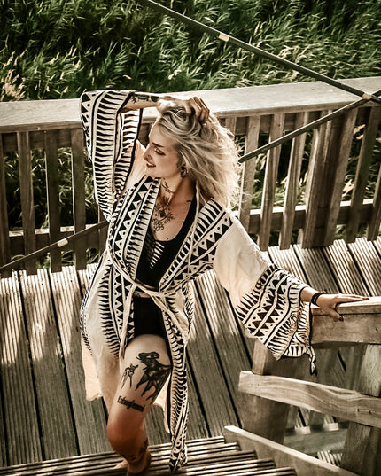 Kimono Jurk Zahara gebroken wit