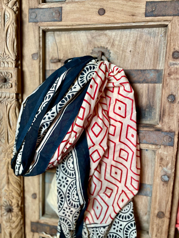 Pushpa Sjaal Blockprint