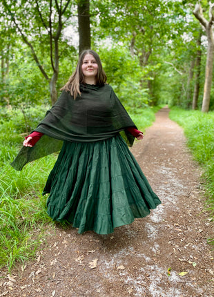 Hooded Poncho Groen