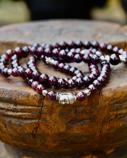 Garnet Buddha Mala