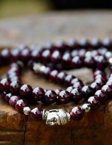 Garnet Buddha Mala