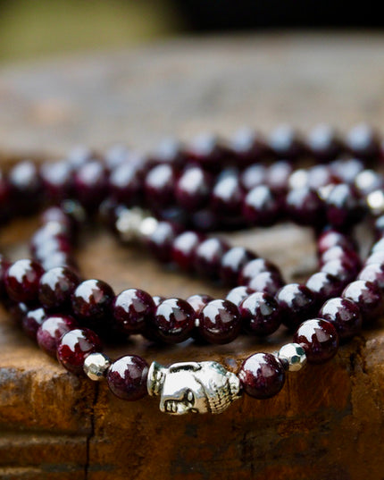 Garnet Buddha Mala