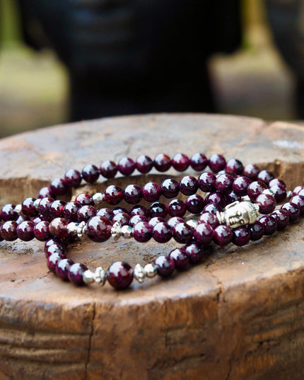 Garnet Buddha Mala