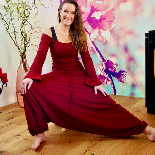 Harmonia Harem Pant Marroon Rood