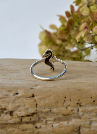 Zeepaardje Zilveren ring