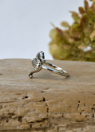 Zeepaardje Zilveren ring