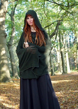 Hooded Poncho Groen