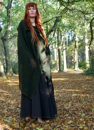 Hooded Poncho Groen