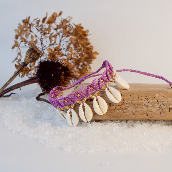 Enkelbandje Macramé Kauri Lila