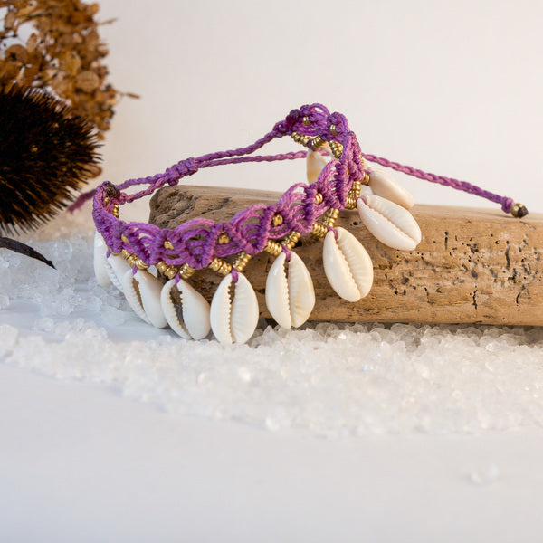Enkelbandje Macramé Kauri Lila