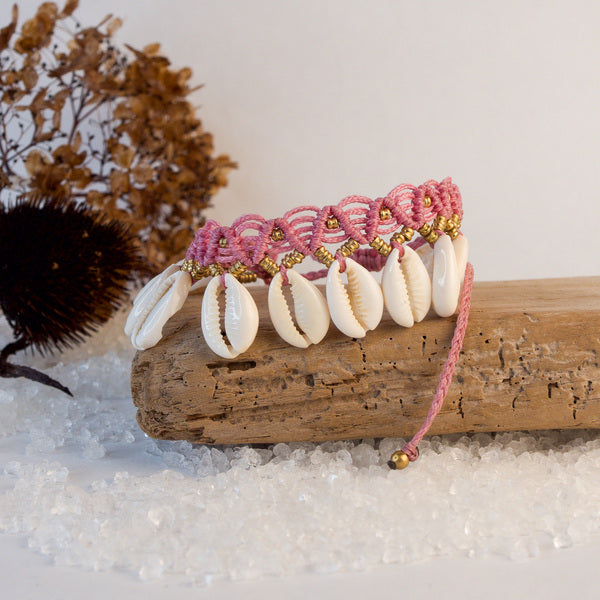 Enkelbandje Macramé Kauri Roze