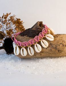 Enkelbandje Macramé Kauri Roze