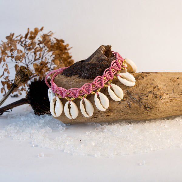 Enkelbandje Macramé Kauri Roze