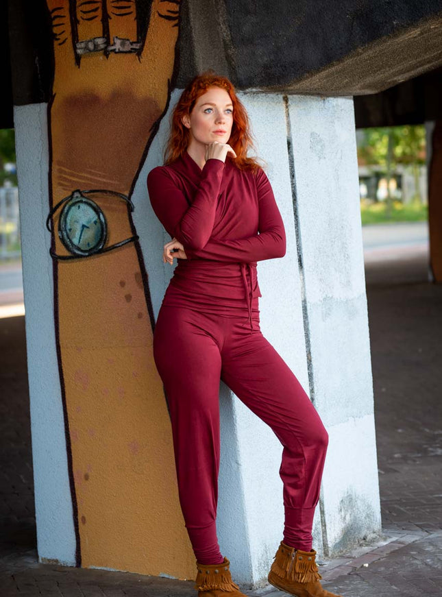Zen Pant Marroon Rood