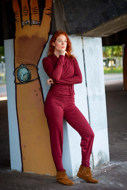 Zen Pant Marroon Rood