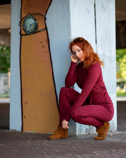 Zen Pant Marroon Rood